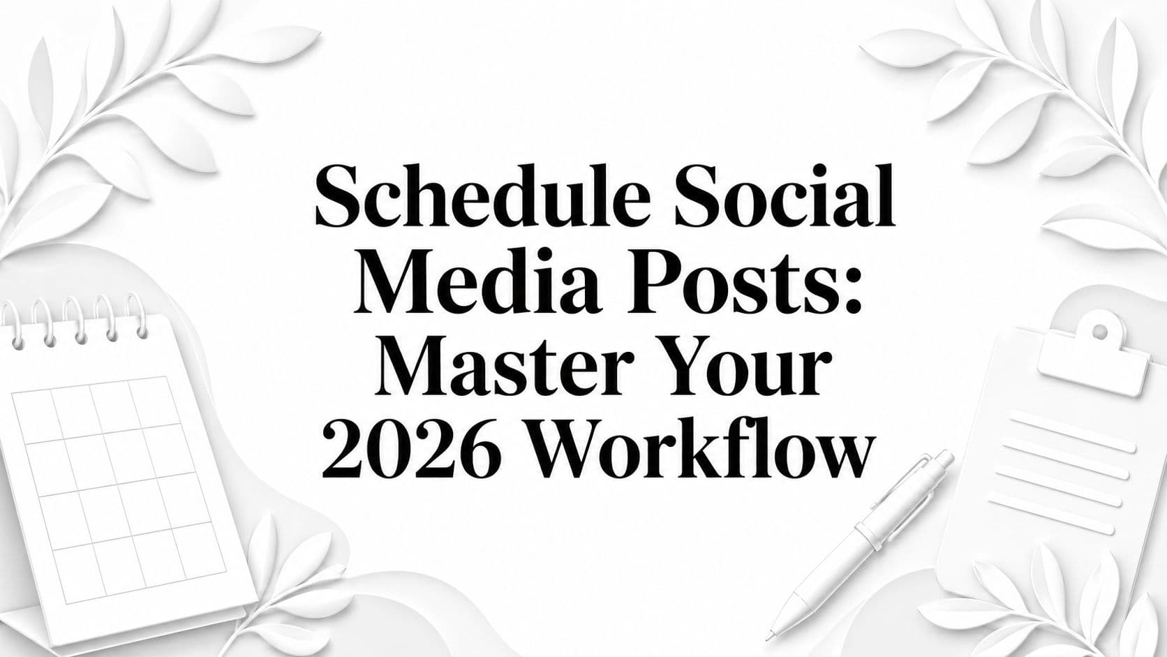 Schedule Social Media Posts: Master Your 2026 Workflow