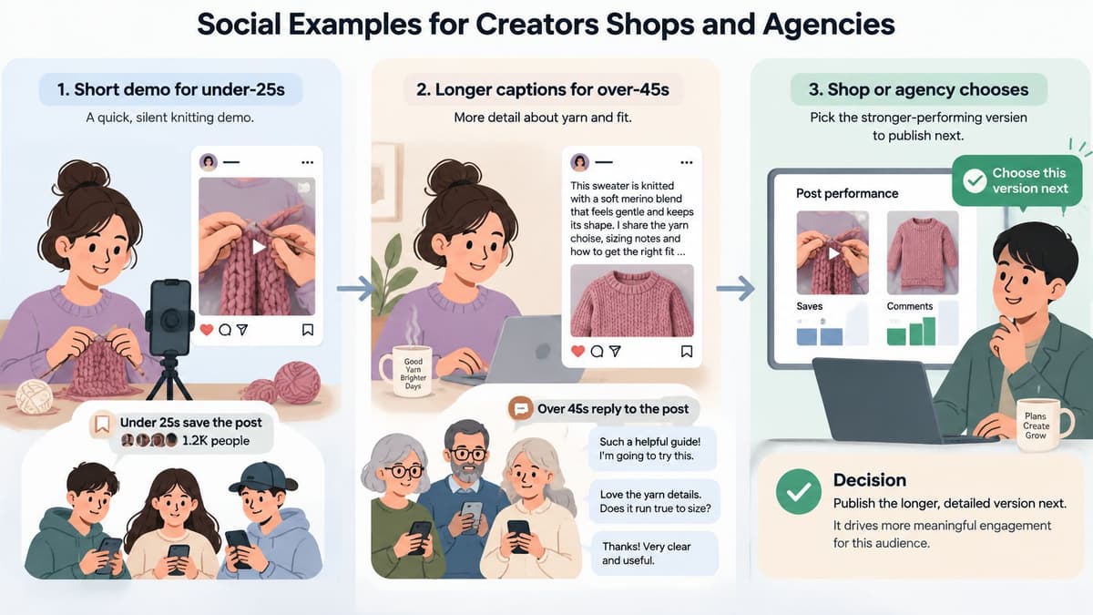An illustration demonstrating how social media creators and agencies use audience segmentation for content strategy optimization.